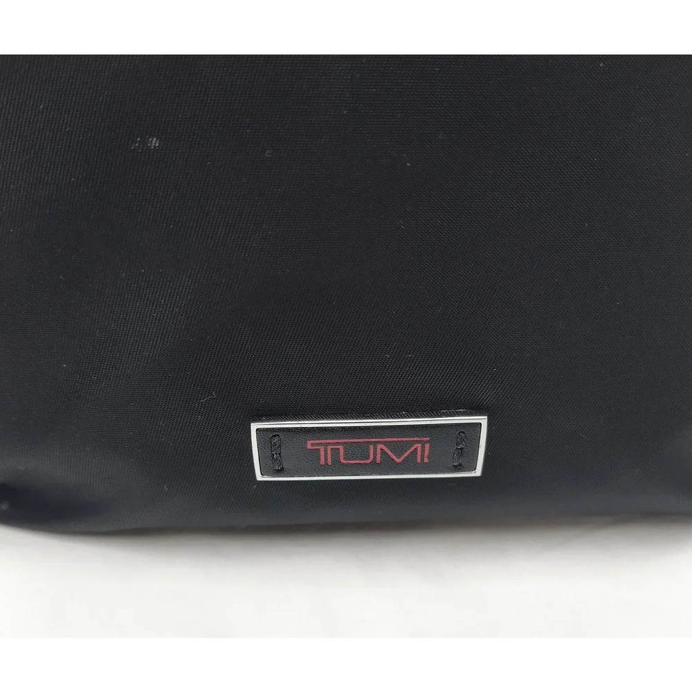 Tumi Black Nylon Zipper Closure Clutch Pouch Wallet